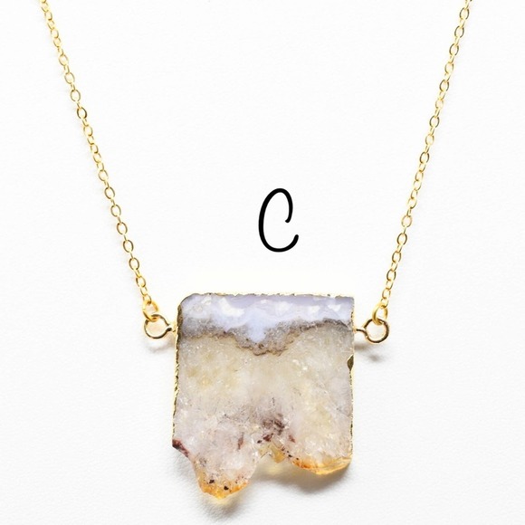 Natural Citrine Druzy Stone Necklace - Picture 6 of 6